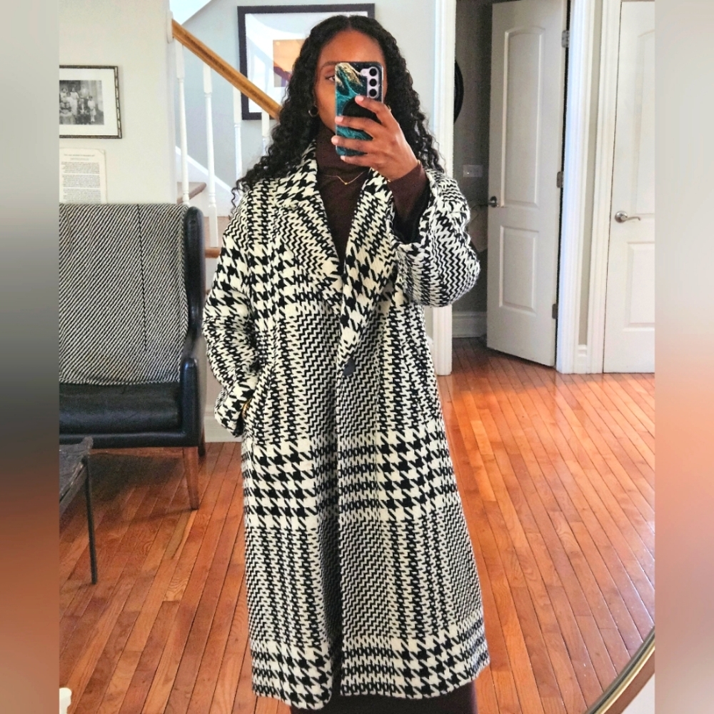 Zara Houndstooth Coat